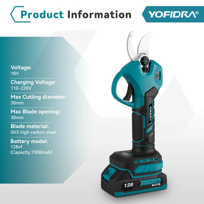 YOFIDRA 30mm Cordless Brushless Pruning Shears