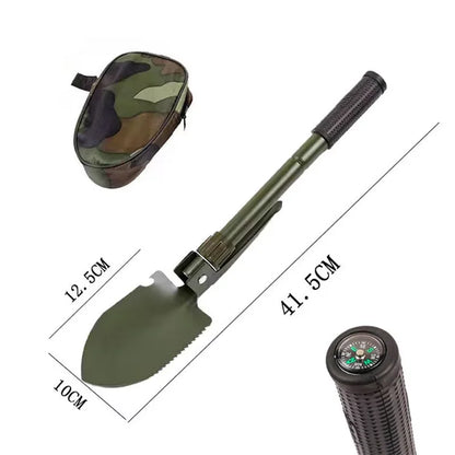 Foldable Camping Shovel – Compass, Car Mount, Storage Bag, Survival Tool
