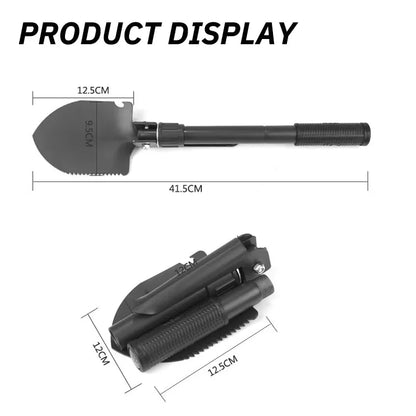 Foldable Camping Shovel – Compass, Car Mount, Storage Bag, Survival Tool