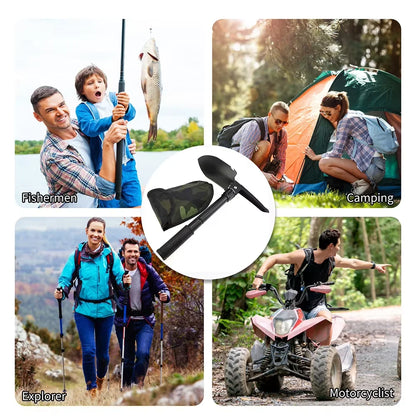 Foldable Camping Shovel – Compass, Car Mount, Storage Bag, Survival Tool