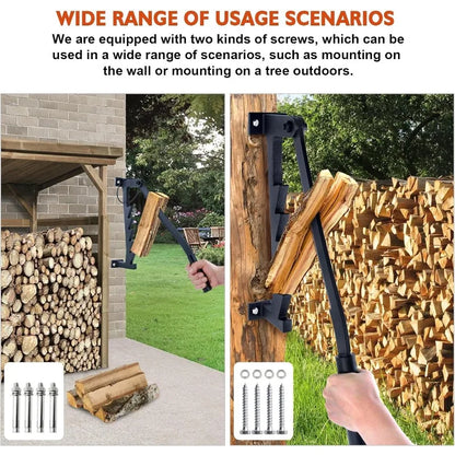 Wall Mounted Firewood Splitter with Extended Handle