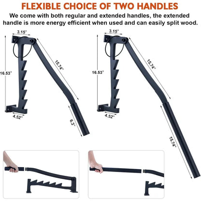 Wall Mounted Firewood Splitter with Extended Handle